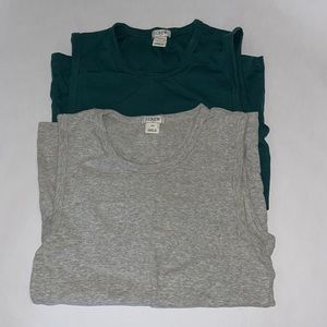 Bundle of two Jcrew high neck tank tops size XS emerald green and heather gray